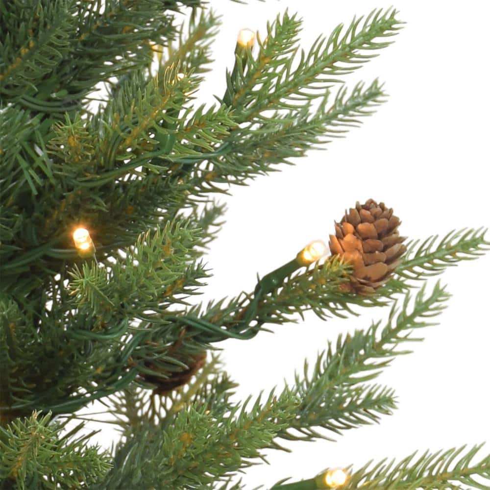 Pre-Lit 2' Green Tabletop Artificial Christmas Tree with Metal Pot
