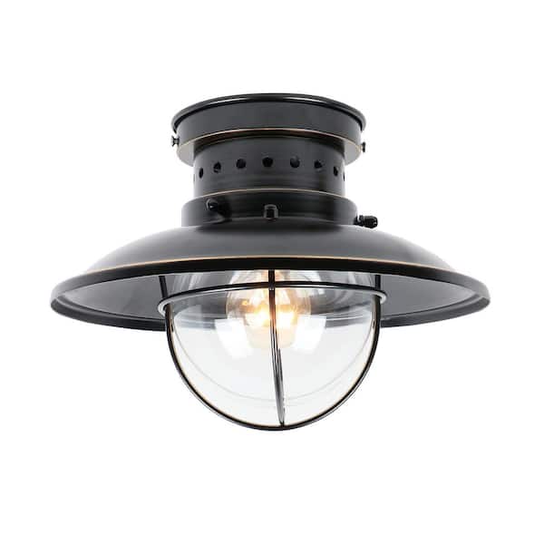 Small 1 Light Imperial Black Outdoor, Outdoor Ceiling Light Fixtures Home Depot