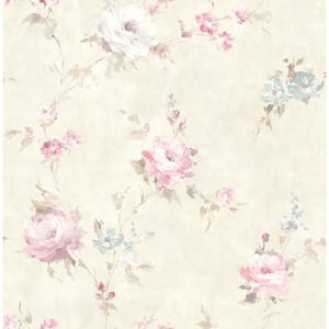 Spring Branch Beige and Rose Paper Non-Pasted Strippable Wallpaper Roll (Cover 56.05 sq. ft.)