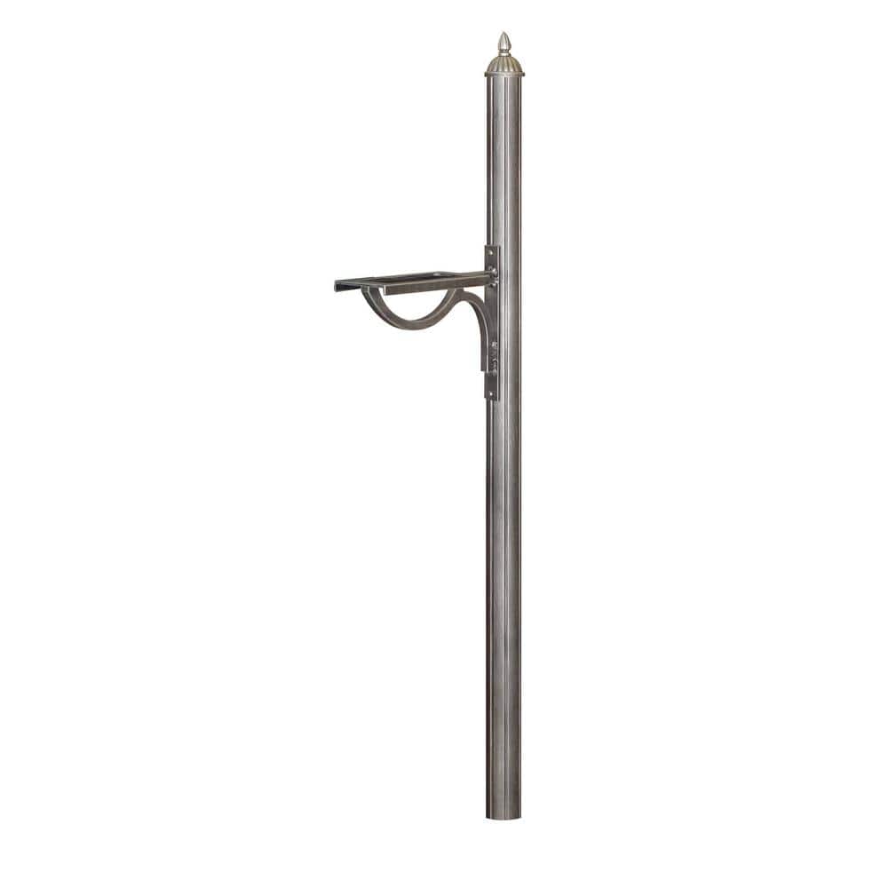 Richland Decorative Aluminum Direct Burial Mailbox Post, Swedish Silver