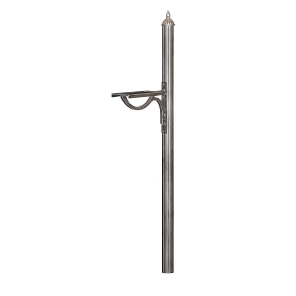 Unbranded Richland Decorative Aluminum Direct Burial Mailbox Post, Swedish Silver