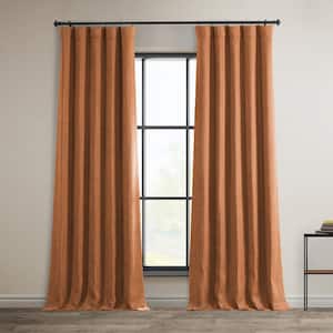 Desert Orange Solid Rod Pocket Room Darkening Curtain - 50 in. W x 108 in. L (1 Panel)
