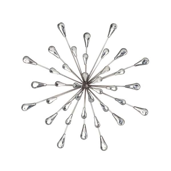 13 in. Metal and Acrylic Silver Starburst Wall Art