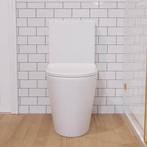 1-Piece 0.8/1.2 GPF Dual Flush 12 in. Rough in Elongated Toilet Comfort Heigh U-Shape in White Map 1000g, Seat Included