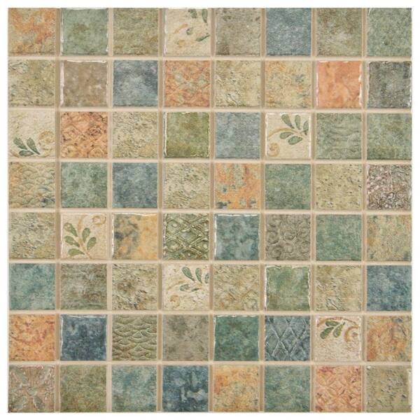 Merola Tile Mosaico Lumine Decor 7-13/16 in. x 7-13/16 in. Ceramic Wall Tile