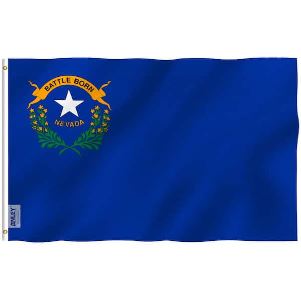 ANLEY Fly Breeze 3 ft. x 5 ft. Polyester Nevada State Flag 2-Sided Flags Banners with Brass Grommets and Canvas Header