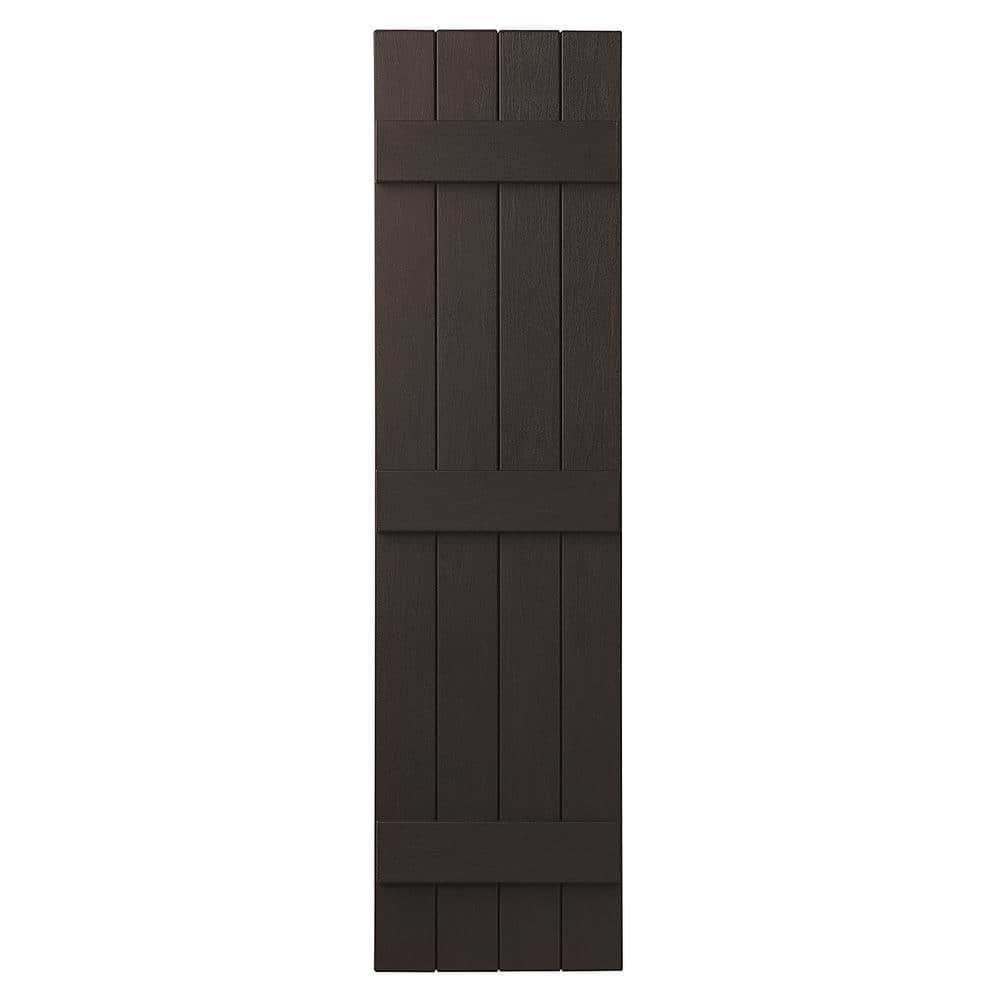 15 in. x 63 in. Polypropylene 4-Board Closed Board and Batten Shutters Pair in Brown price history on PriceWatchPro