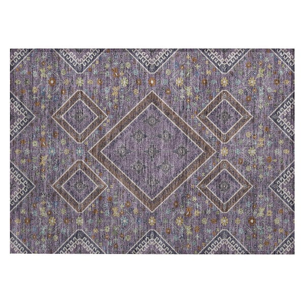 Chantille Machine Washable Indoor/Outdoor Abstract ACN2459 Plum 2 ft. x 3 ft. Accent Rug