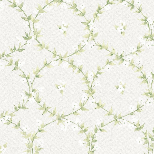 Norwall Floral Laurel Greens and Greys Vinyl Wallpaper (Covers 55 sq. ft.)