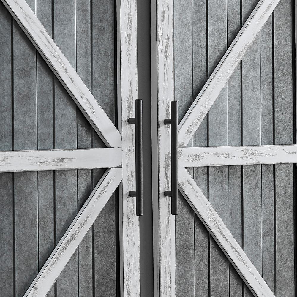 White and Silver Rustic Barn Door Wall Plaque Set