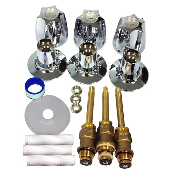 Pfister S10 230 Verve 3 Handle Valve Rebuild Kit For Tub And Shower Faucets In Chrome Finish