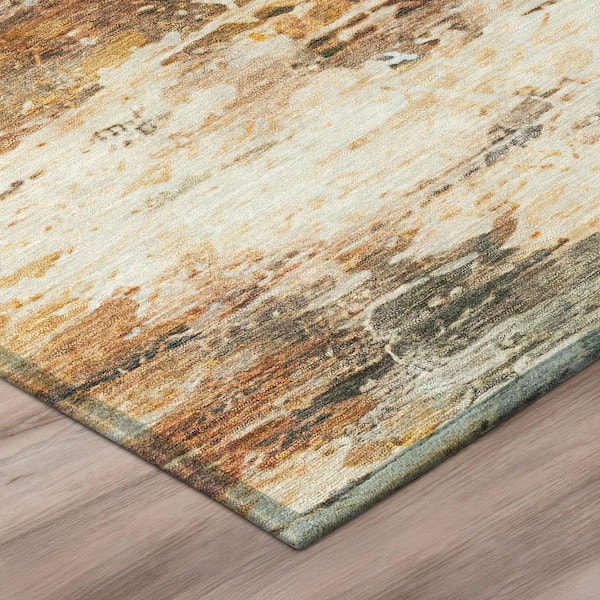 Chantille Machine Washable Indoor/Outdoor Abstract ACN2874 Paprika 8 ft. x 10 ft. Area Rug