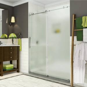Coraline 44 - 48 in. x 76 in. Completely Frameless Sliding Shower Door w/ Frosted Glass in Polished Chrome
