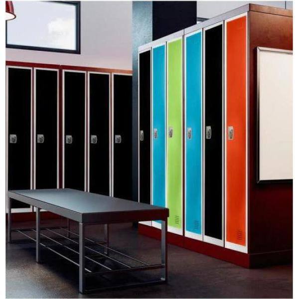 72'' Blue Steel Freestanding Locker with Adjustable Shelving (Set of 4)