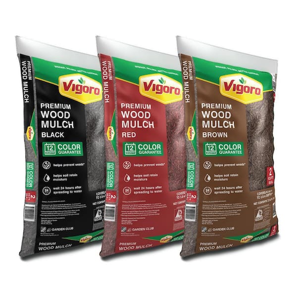 Vigoro - 2 cu. ft. Premium Brown Wood Shredded Bagged Mulch