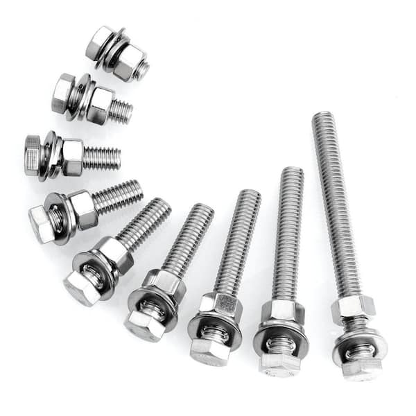 Glarks 512Pcs 1/4-20, 5/16-18, 3/8-16 Grade 8 Hex Bolt Schroeven Moeren Assortiment Kit, Zwarte Vlakke Hex Schroeven Bouten Moeren Lock Washers en Vlakke Pakking Washers Set
