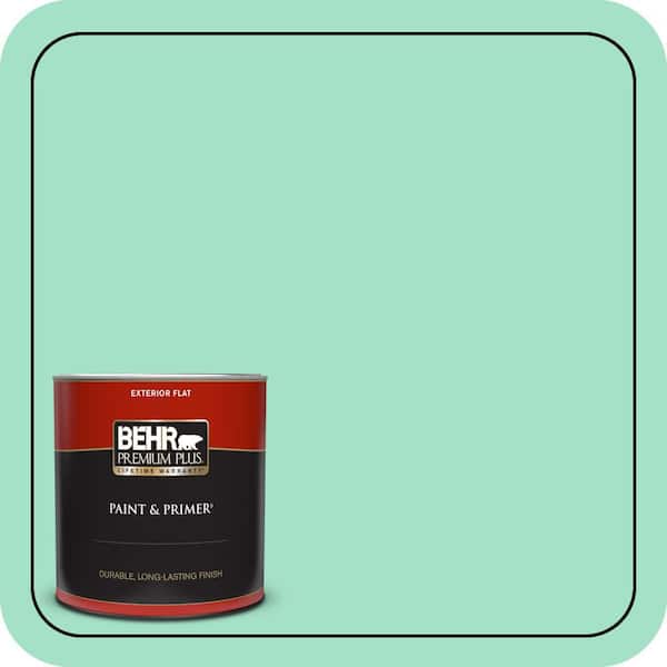 BEHR PREMIUM PLUS 1 qt. #470A-3 Reef Green Flat Exterior Paint & Primer