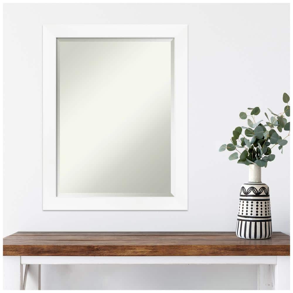 Cabinet White Rectangular Polystyrene Framed Wall Mirror