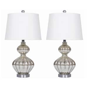 Silver 13 in. Mercury Glass Table Lamp (Set of 2 )