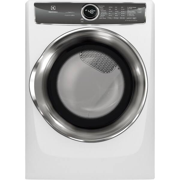 Electrolux 8.0 cu. ft. White Electric Dryer with Steam, Predictive Dry, ENERGY STAR