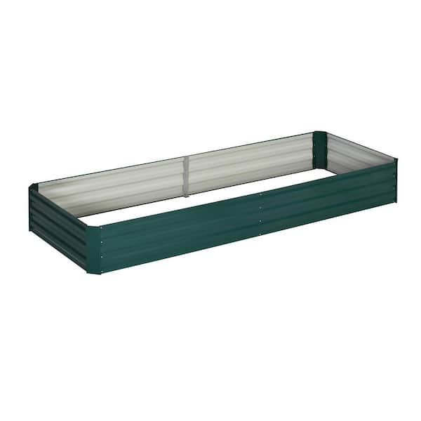 Flynama 8 ft. x 3 ft. x 1 ft. Outsunny Galvanized Steel Raised Garden Bed