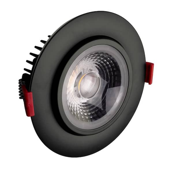 4 in. Black 3000K Remodel IC-Rated Recessed Integrated LED Gimbal Downlight Kit