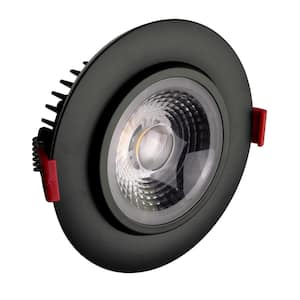 4 in. Black 2700K Remodel IC-Rated Recessed Integrated LED Gimbal Downlight Kit