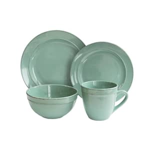 Olivia 16-Piece Casual Green Ceramic Dinnerware Set (Service for 4)