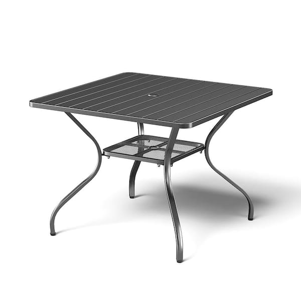 Black All-Iron Round Side Table