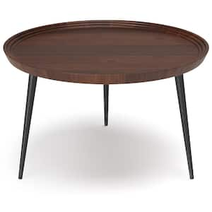 Clairmont Modern Industrial 30 in. Wide Cognac Metal Coffee Table