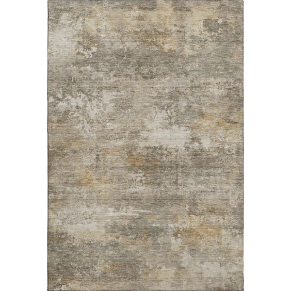 Mayfield Premium Machine Washable Abstract AMF2369 Taupe 9 ft. x 12 ft. Area Rug