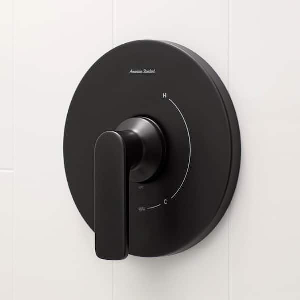 Aspirations Single-Handle Wall Mount Valve Trim in Matte Black (Valve Not Included)