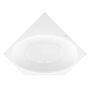 Mali 5 ft. Acrylic Corner Drop-in Air Bath Tub in White