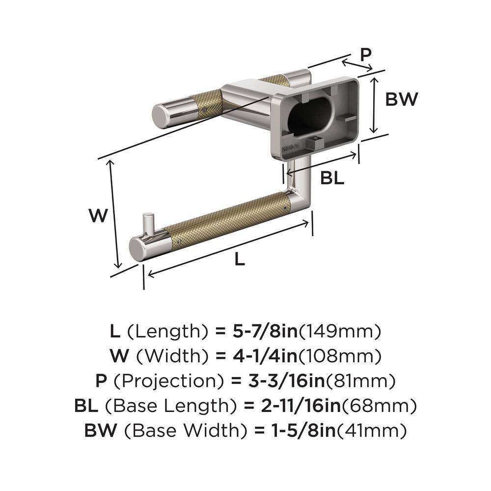 Polished Nickel and Golden Champagne Single Post Toilet Paper Holder