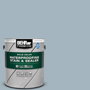 1 gal. #N480-3 Shadow Blue Solid Color Waterproofing Exterior Wood Stain and Sealer