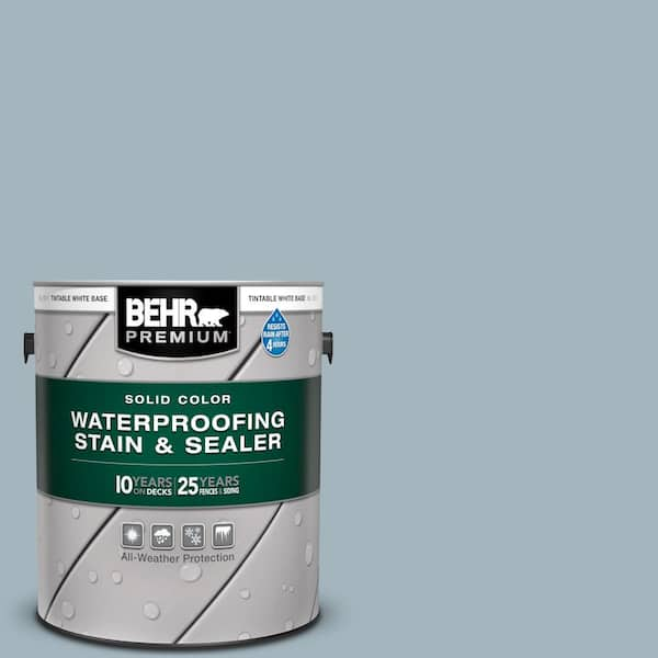 BEHR PREMIUM 1 gal. #N480-3 Shadow Blue Solid Color Waterproofing Exterior Wood Stain and Sealer