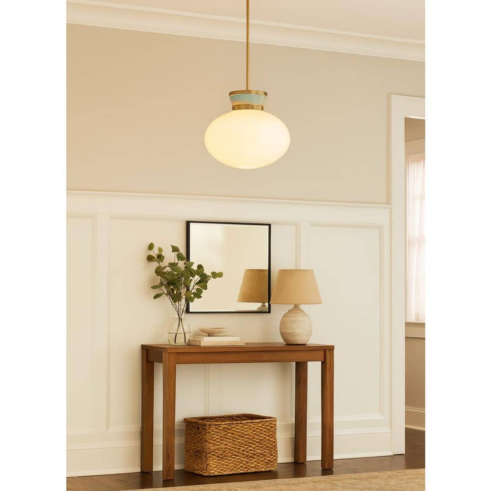 LARK Lucy 1-Light Lacquered Brass Pendant Light 83604LCB-SF - The
