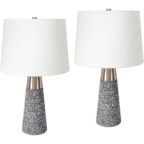 Livabliss Catania 25 in. Gray Indoor Table Lamp