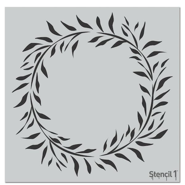 Stencil1 Wreath Eucalyptus Repeat Pattern Stencil