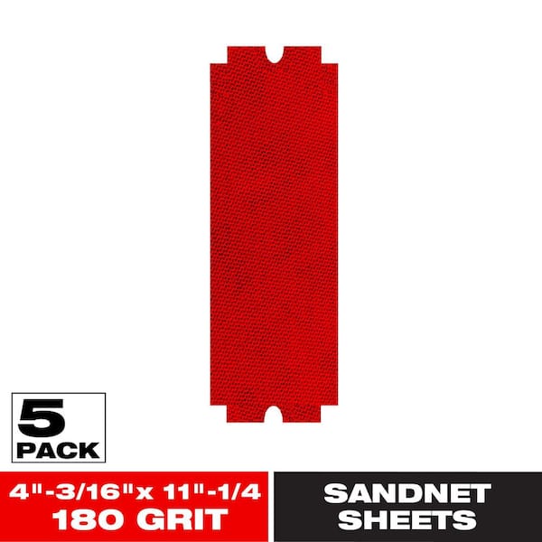 4-3/16 in. x 11-1/4 in. 180-Grit SandNET Reusable Sanding Sheet for Drywall