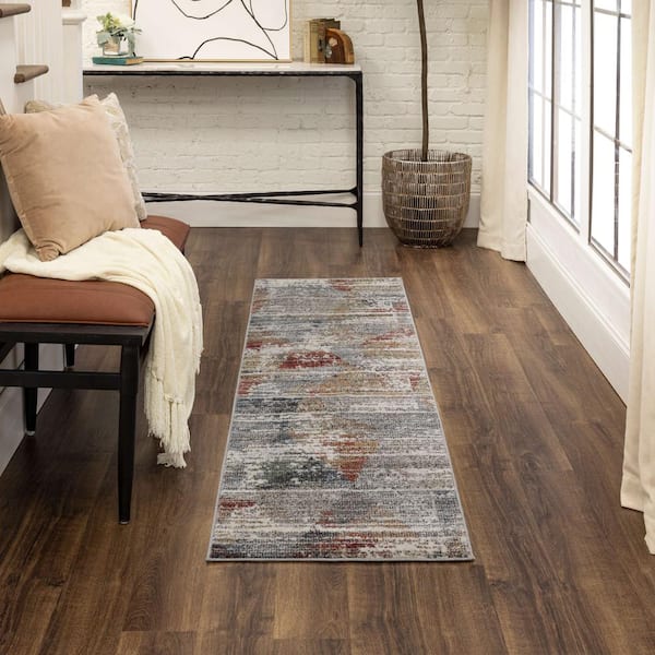 Anderson Multi 1 ft. 11 in. x 10 ft. Modern Contemporary Abstract Runner Rug