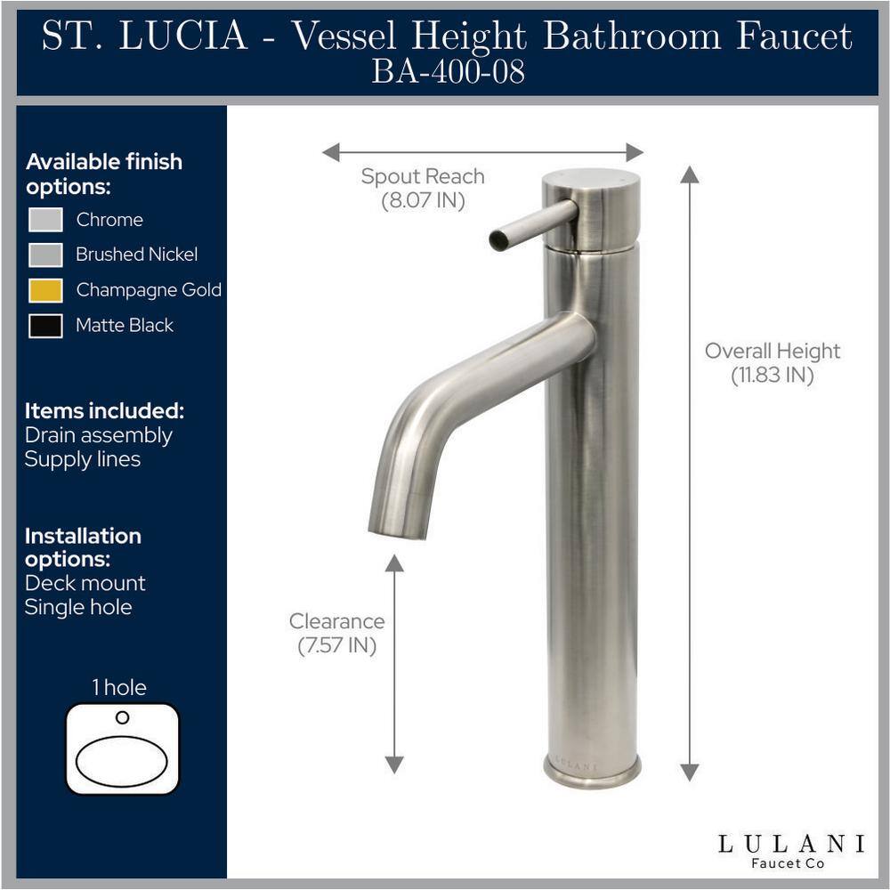 St. Lucia Chrome Single-Handle Vessel Bathroom Faucet