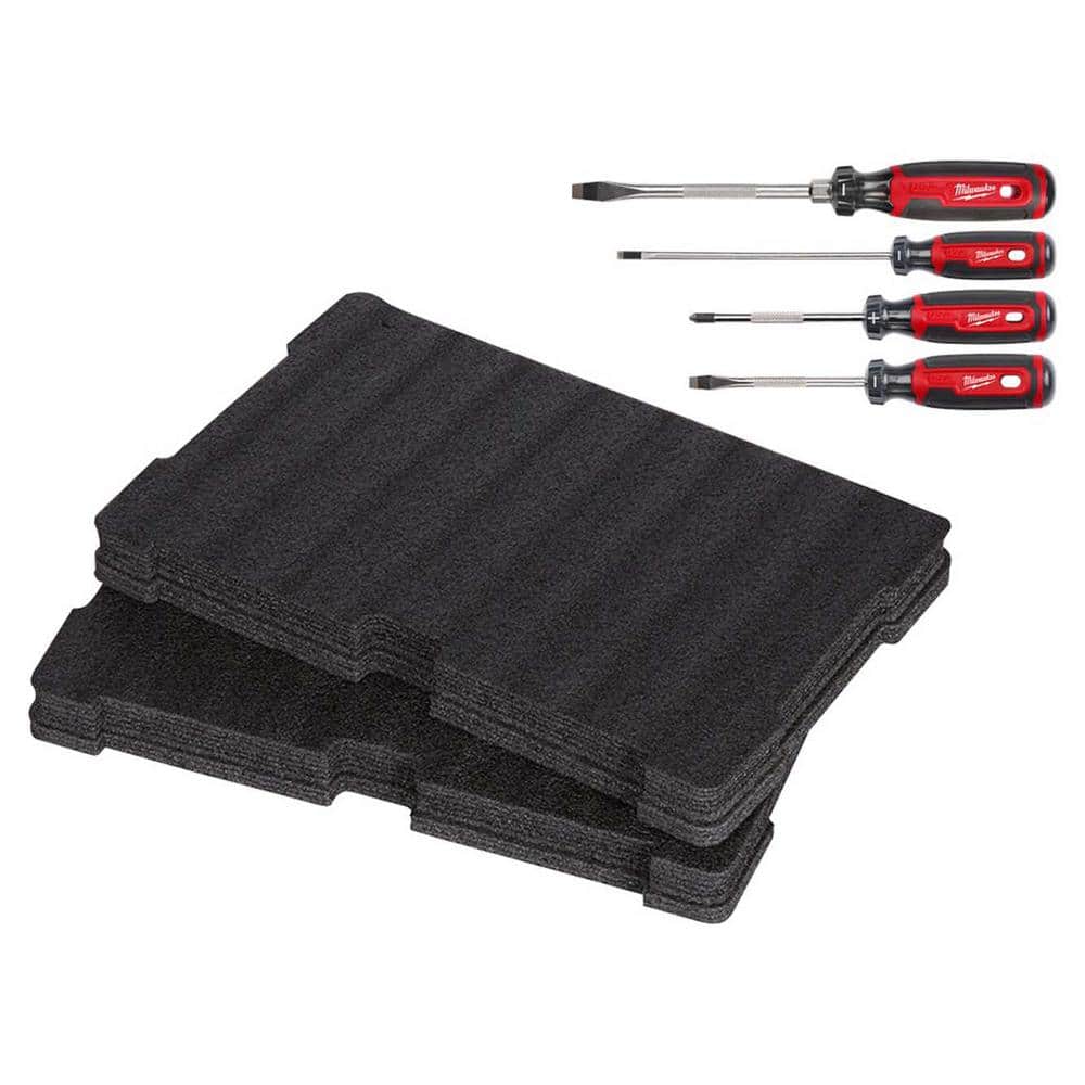 Milwaukee Screwdriver Set with Cushion Grip with PACKOUT Tool Box