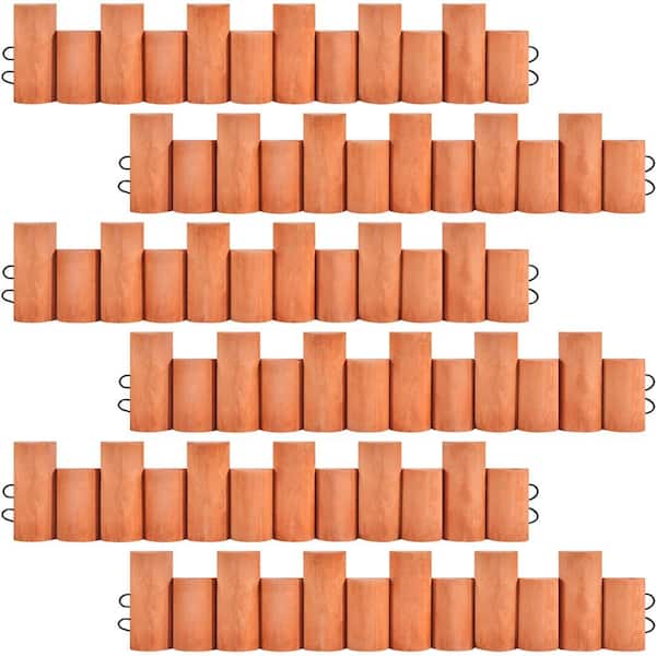 Yaheetech 6-Pieces Outdoor Wooden Short Fences Garden Log Rolls