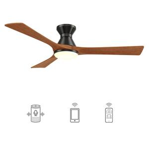 Antrim 52 in. Integrated LED Indoor/Outdoor Black Smart Ceiling Fan with Light and Remote, Works with Alexa/Google Home