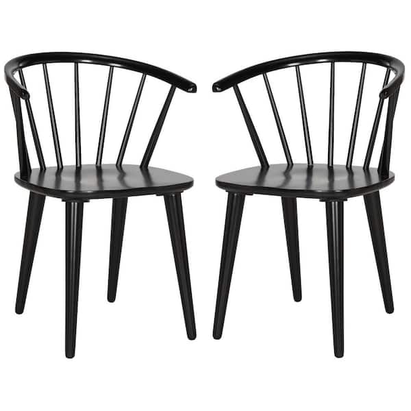 Safavieh Blanchard Black Wood Dining, Black Spindle Dining Chairs Home Depot