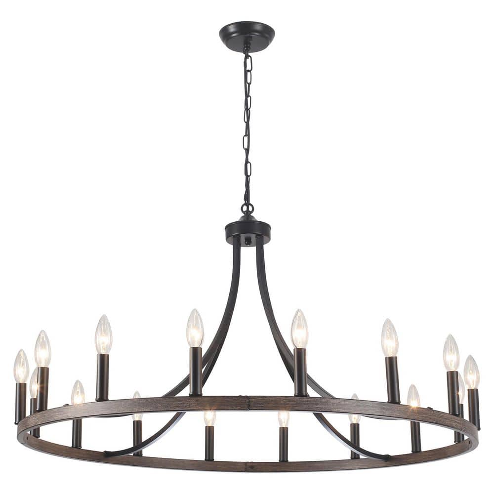 16-Light Farmhouse Natural Candlestick Circle Wagon Wheel Chandelier Lighting Fixture for Kitchen Island price history on PriceWatchPro