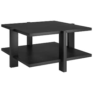 Ingrid 35 in. Black Melamine Square MDF Coffee Table