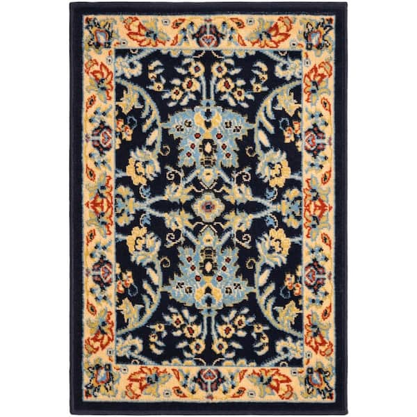 Unique Loom Sialk Hill Washington Navy Blue 2' 2 x 3' 0 Area Rug