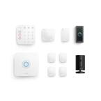 Alarm Kit 2nd Gen (8-Pack) with Wired Video Doorbell with Stick Up Cam Battery, Black